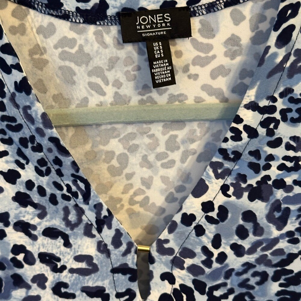 Jones New York Signature Animal Print Blouse. - Picture 2 of 5